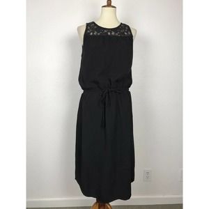 Joie Lace Shirttail Hem Lined Midi Dress